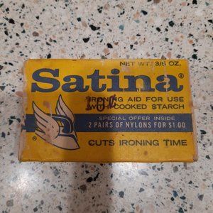 Satina Iron Aid Ironing Starch Cardboard Box Vintage Collectible